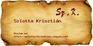 Szlotta Krisztián névjegykártya